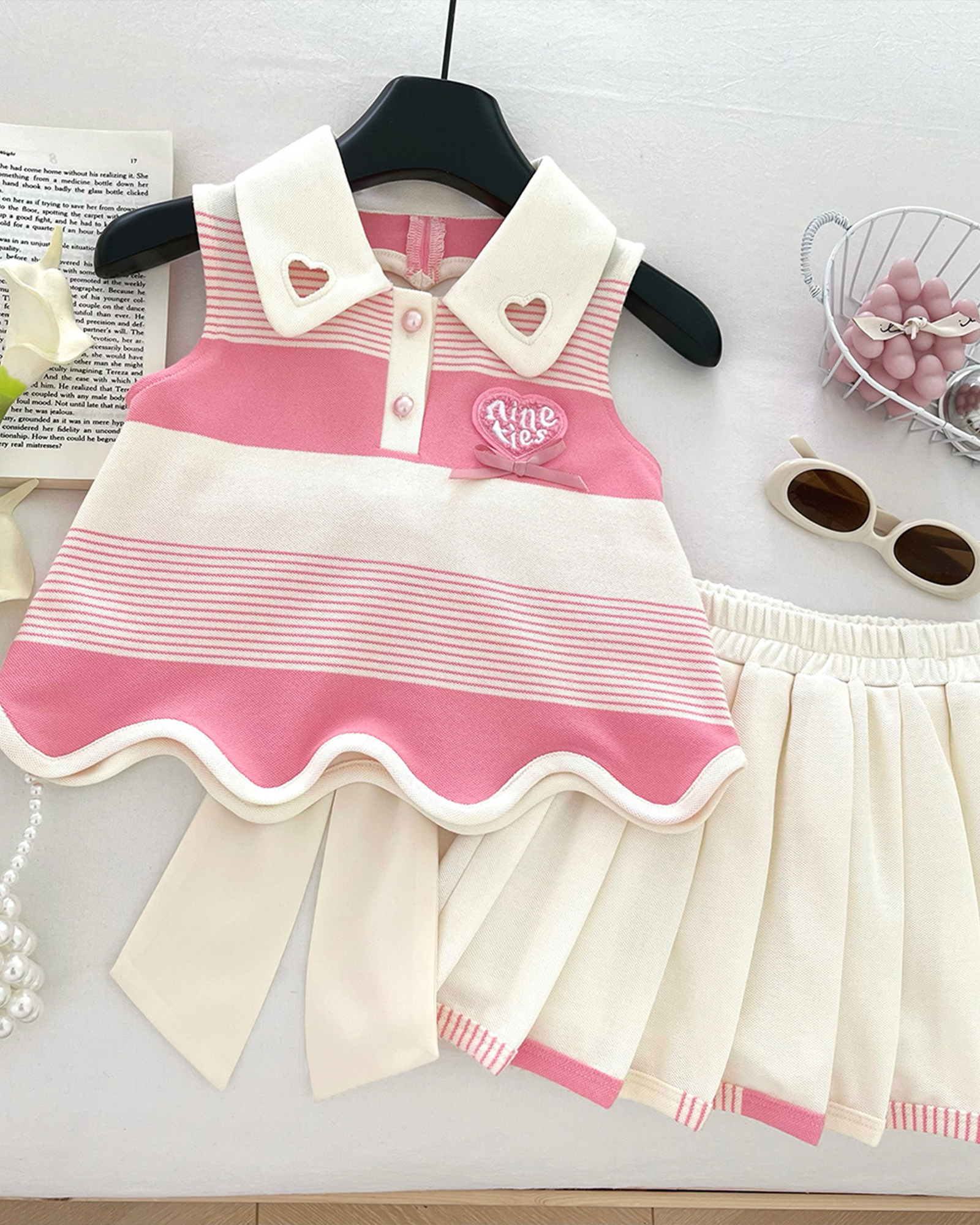 🌊 Striped Bow Set – Beachy Vibes ✨