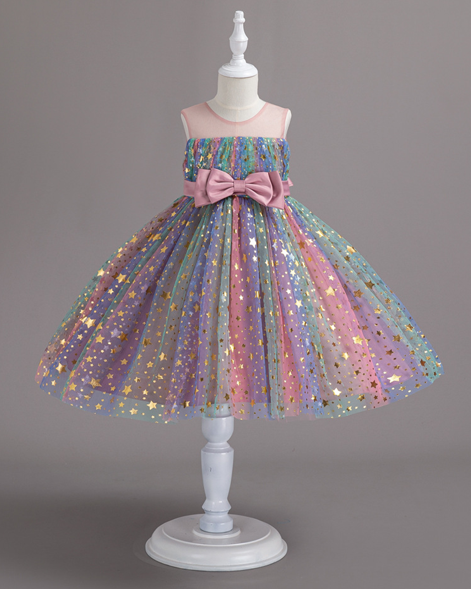 🌈Rainbow Star Ballerina Dress – Glow Magic 🌟
