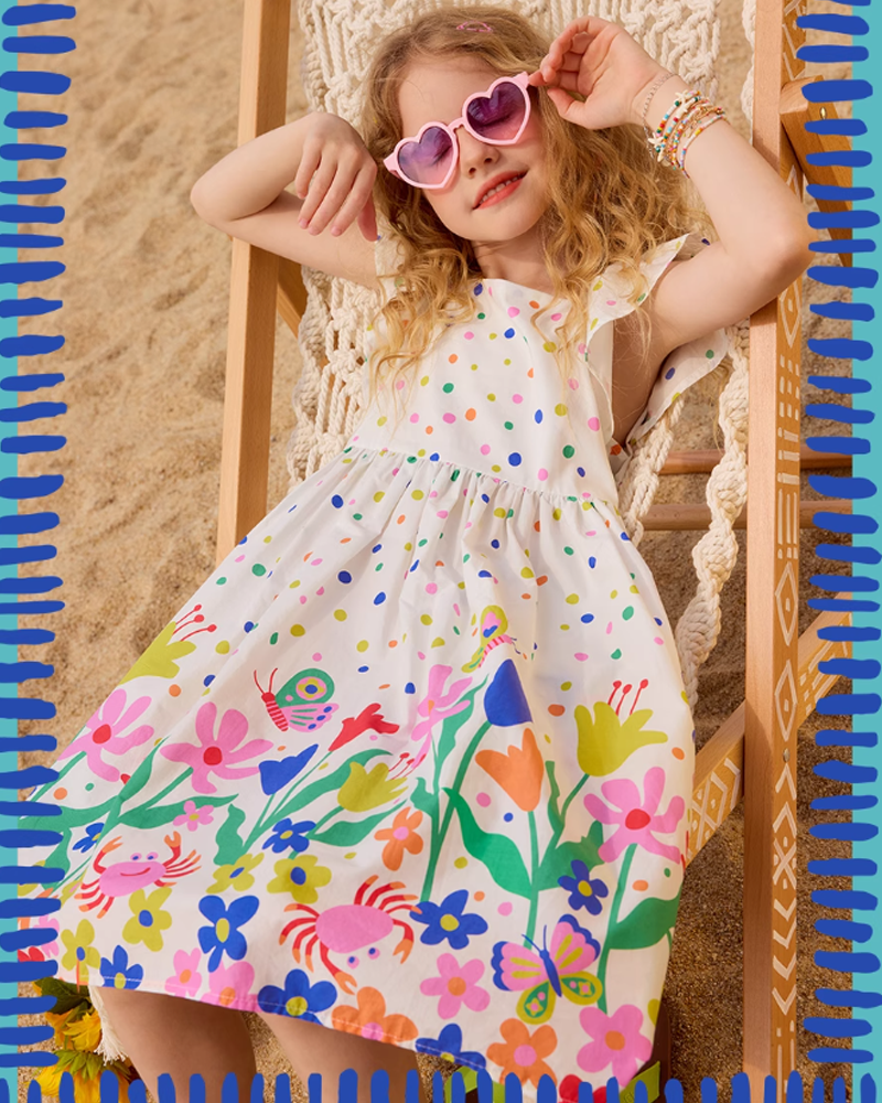 🌈 Garden Dots Dress – Ruffle-Ready for Rainbow Days & Bloomy Play 🌼