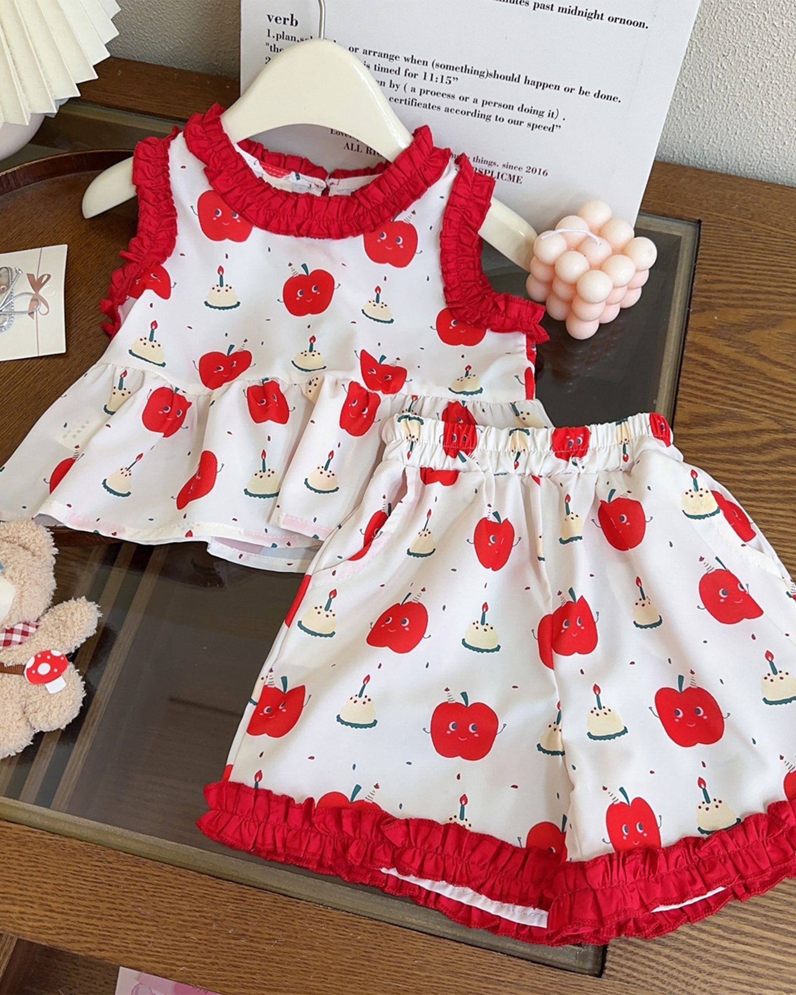 🍎 Apple Party 3-Piece Set – Breezy & Bright 🍰