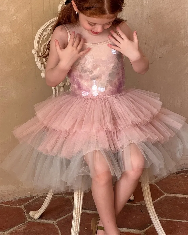 🧜‍♀️ Sparkle Mermaid Dream Dress – Handmade Magic for Little Sea Stars 🌈