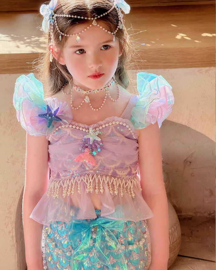 🧜‍♀️Ocean's Majesty" Mermaid Princess Dress – A Fantasy Woven in Light🧜‍♀️