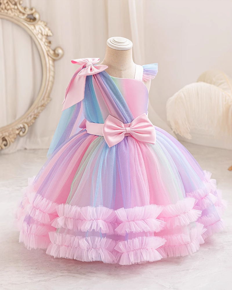 🌈Prism Princess: Ombre Tulle Gown with Color-Transition Magic✨