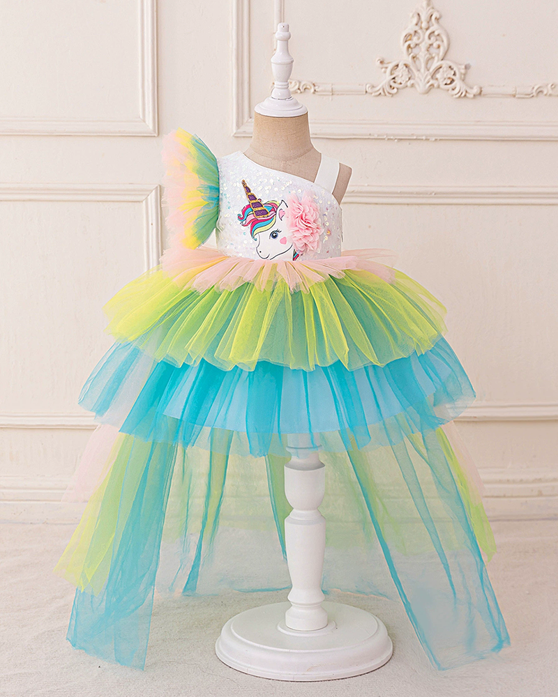 🦄Unicorn Dream: Rainbow Tulle Dress ✨
