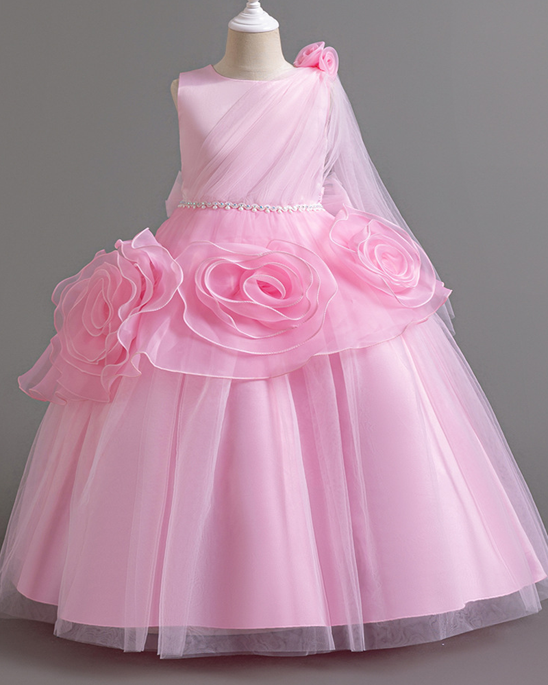 🌹Rose Tulle Gown – Enchanted Elegance🌸