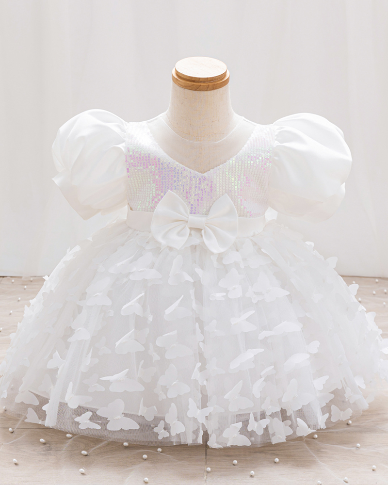 🦋Butterfly Whispers : 3D Flutter Sleeve Tulle Dress for Little Dreamers ✨