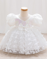 🦋Butterfly Whispers : 3D Flutter Sleeve Tulle Dress for Little Dreamers ✨
