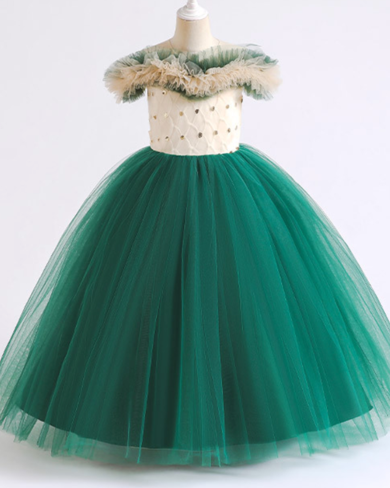 🌹Off-Shoulder Lattice Gown – Tulle Elegance 🌹