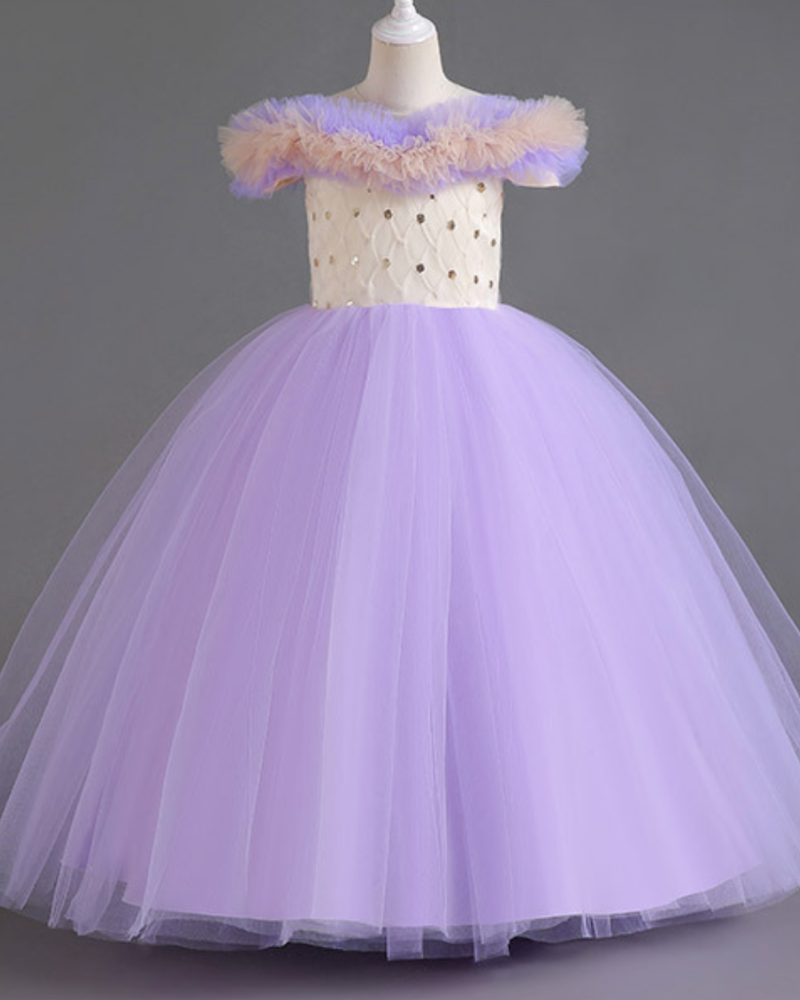 🌹Off-Shoulder Lattice Gown – Tulle Elegance 🌹