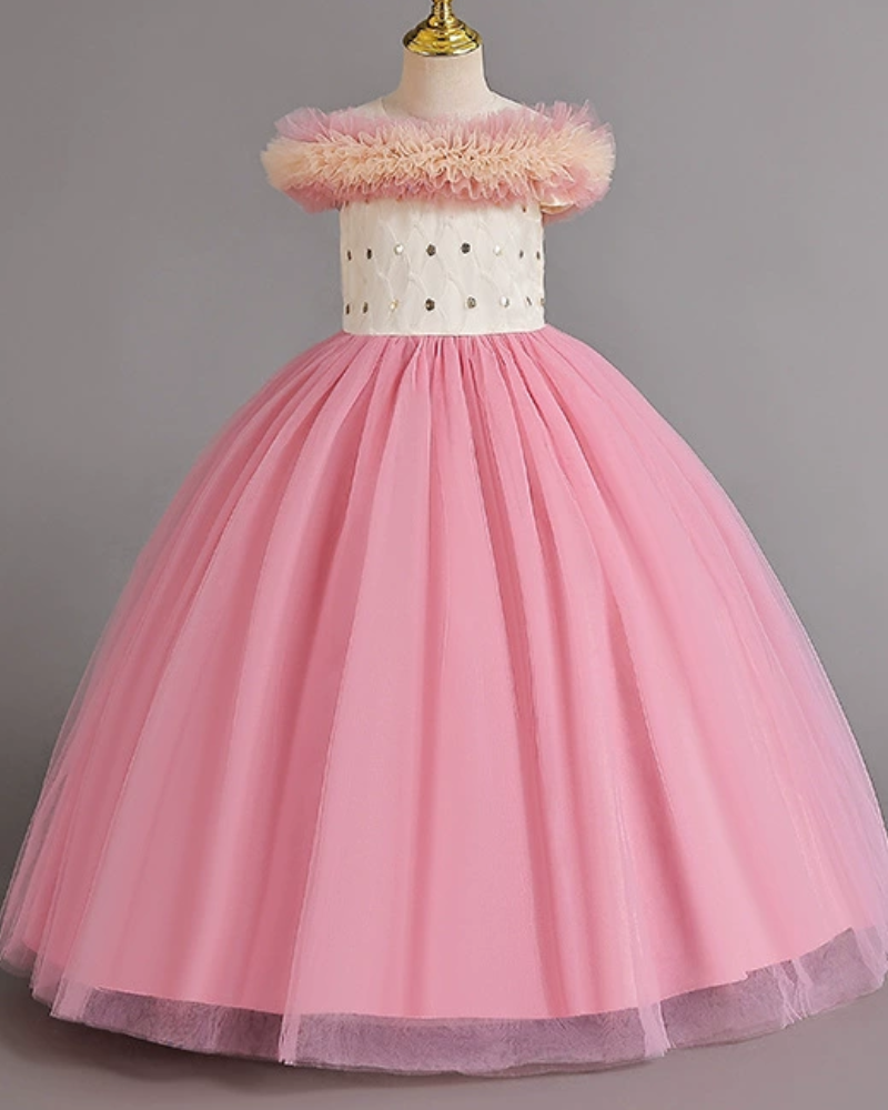🌹Off-Shoulder Lattice Gown – Tulle Elegance 🌹