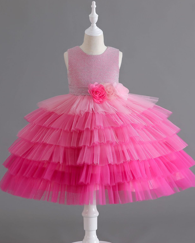 🌈 Ombre Tulle Princess Dress – A Twirl of Colors & Magic ✨