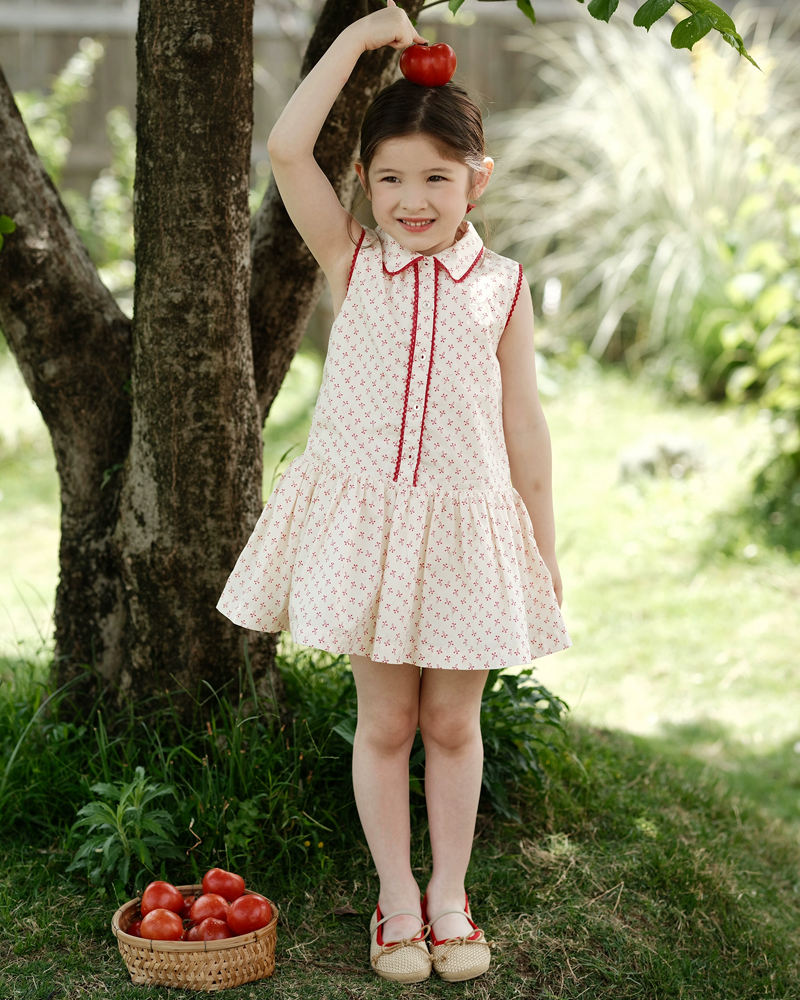 🌸 Petite Fleur Cotton Dress – French Bloom for Little Belles 🇫🇷
