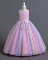 🌟Rainbow Sequin Dress – Ombré Tulle & Glitter Blooms 🌟