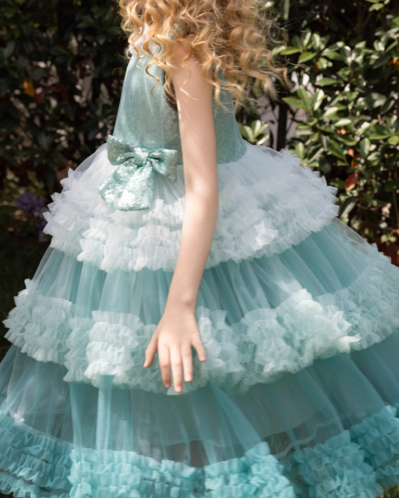✨ Starlight Princess" Gradient Tulle Dress – Birthday Magic!✨