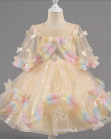 🌈Butterfly Kisses Tulle Dress with Detachable Cape – Rainbow Elegance ✨