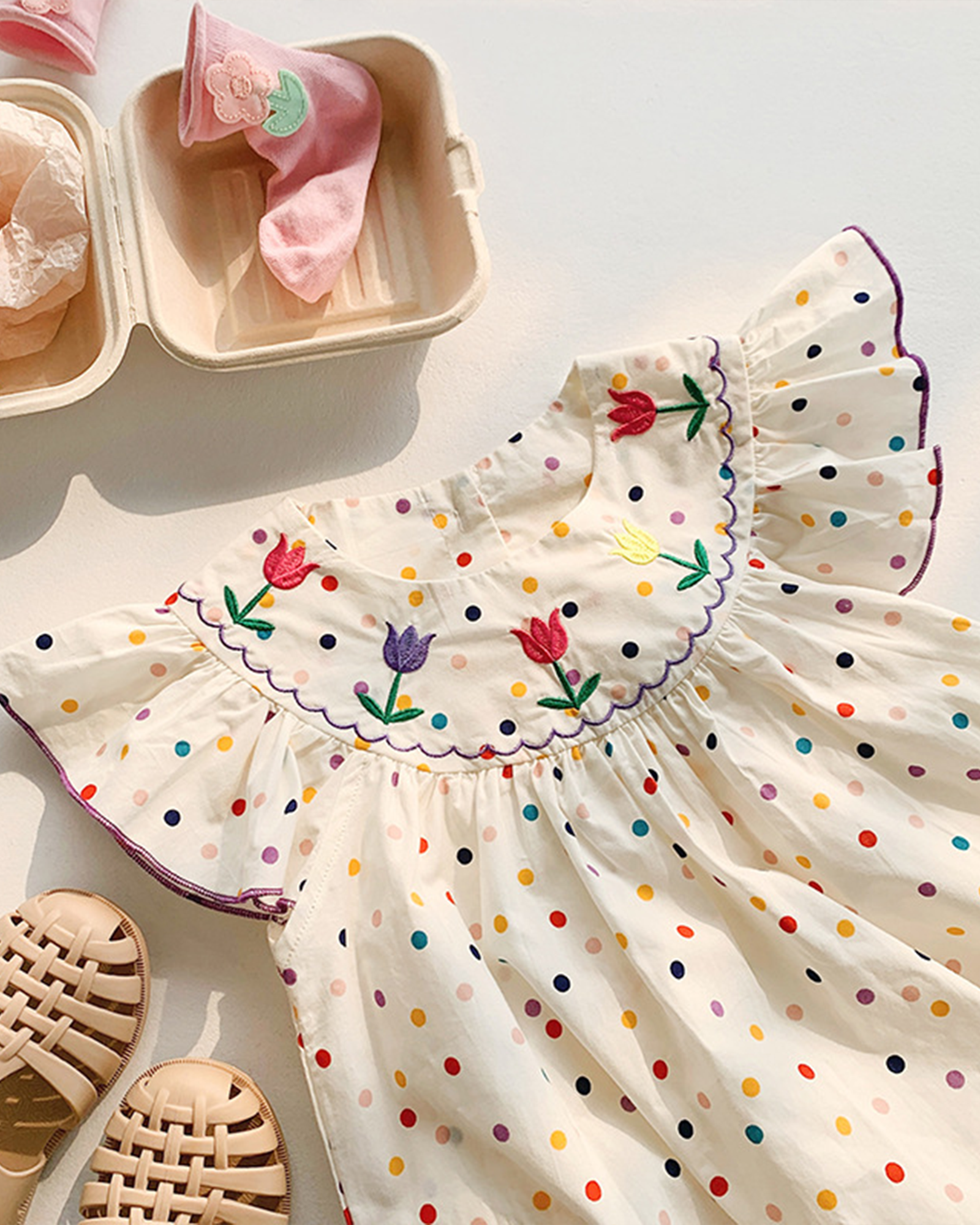 🌷 Polka Dot Tulip Dress – Sweet & Breezy✨