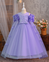 🌸Blossom Veil : Lace Cape Flower Girl Dress with Floral Embroidery ✨