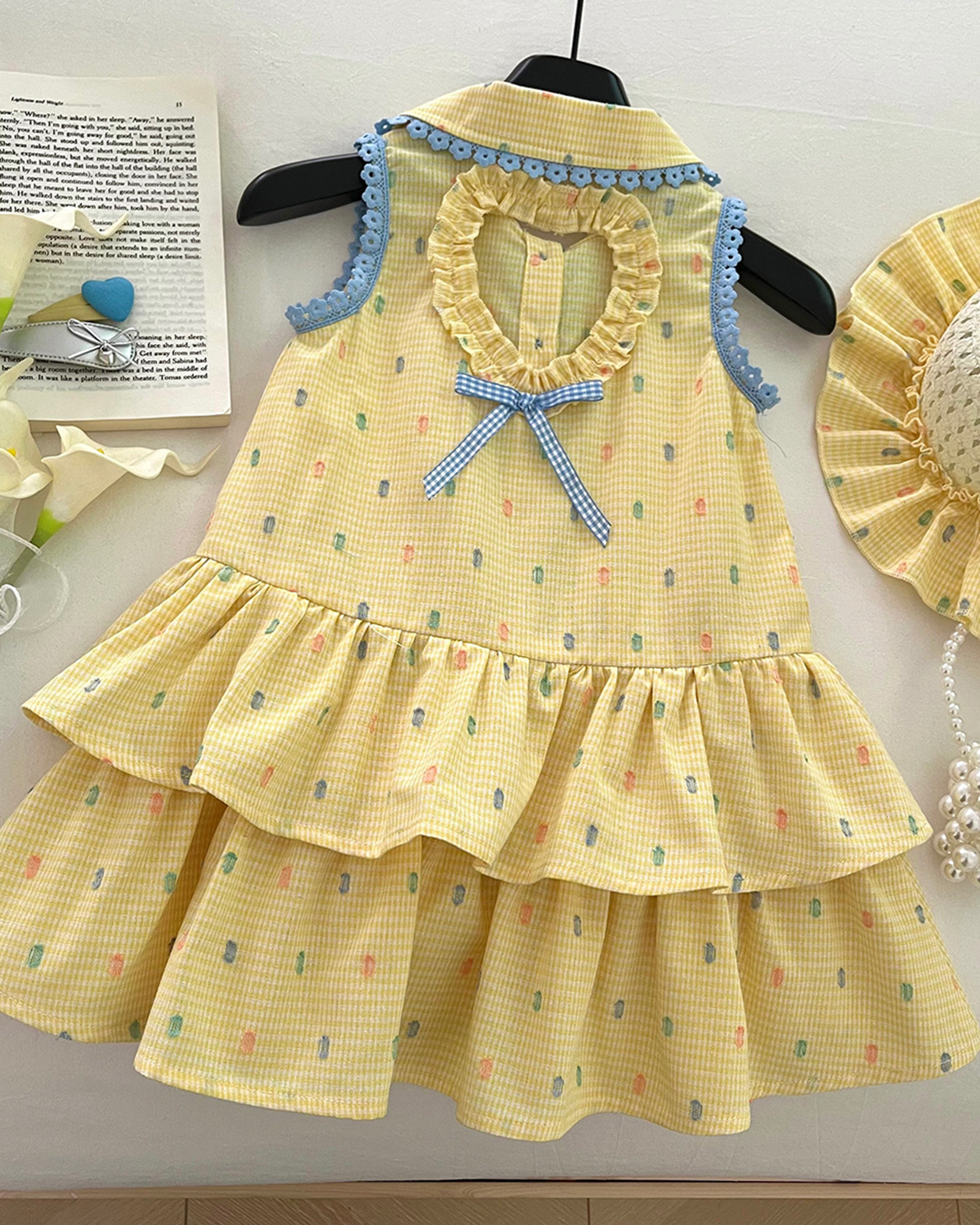 🌟 Gingham Dot Dress – Sunny & Sweet 🌟