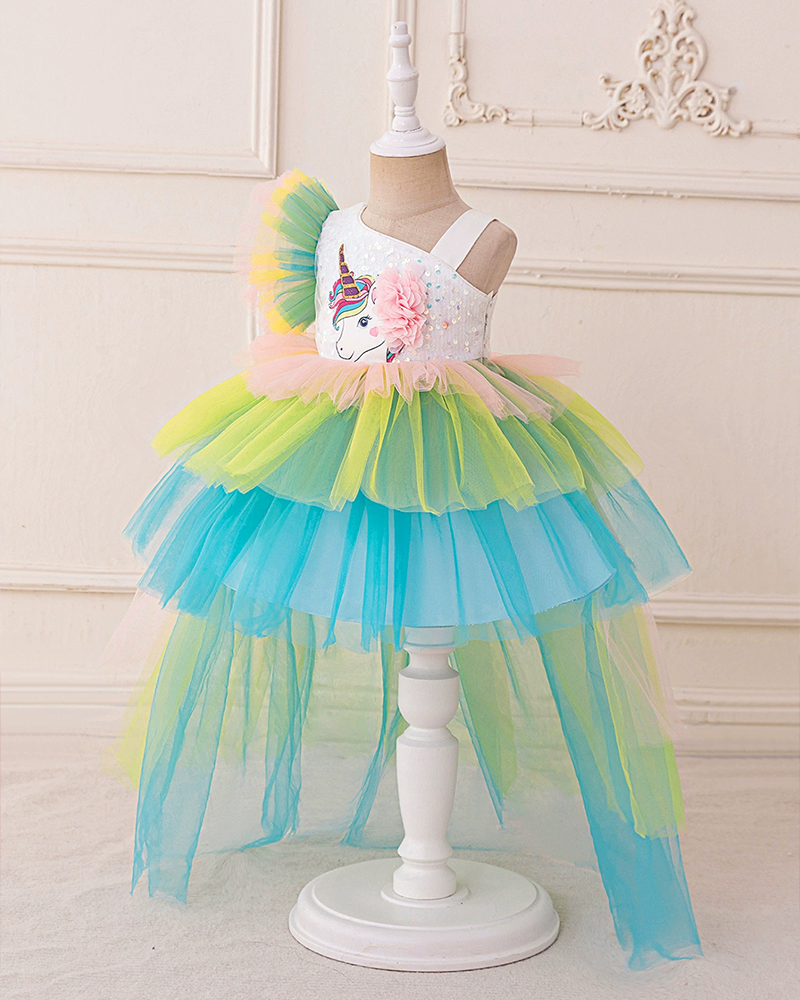 🦄Unicorn Dream: Rainbow Tulle Dress ✨
