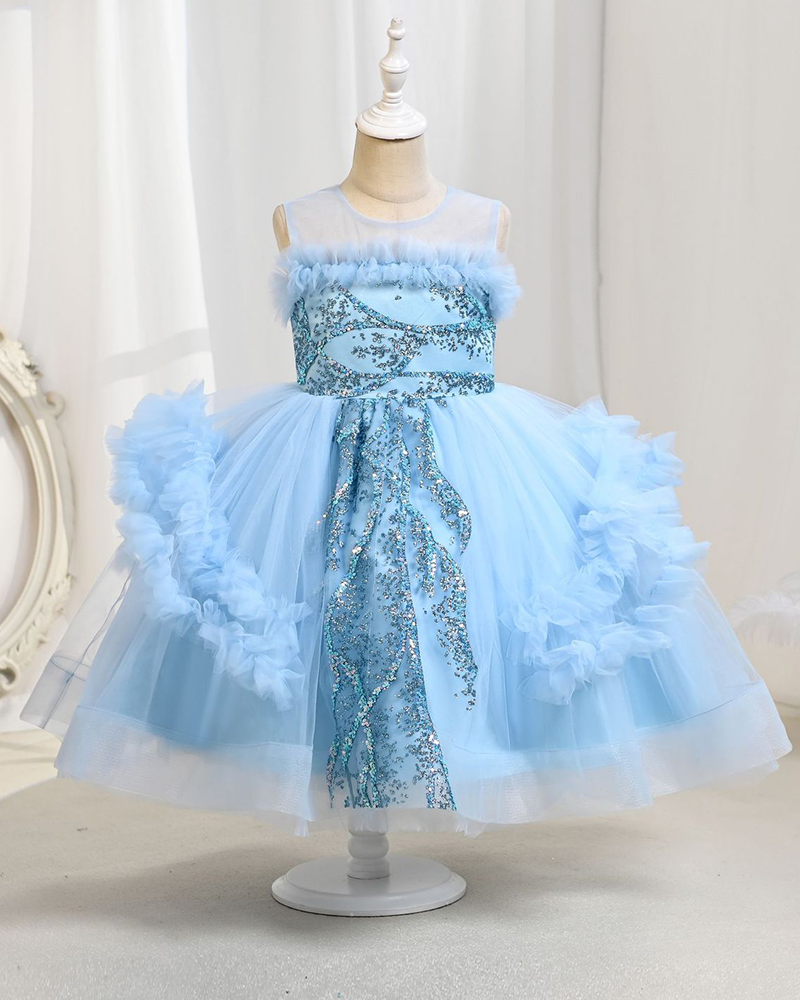 ✨Twinkle Blossom: Sequin-Embellished Tulle Flower Girl Dress🌸