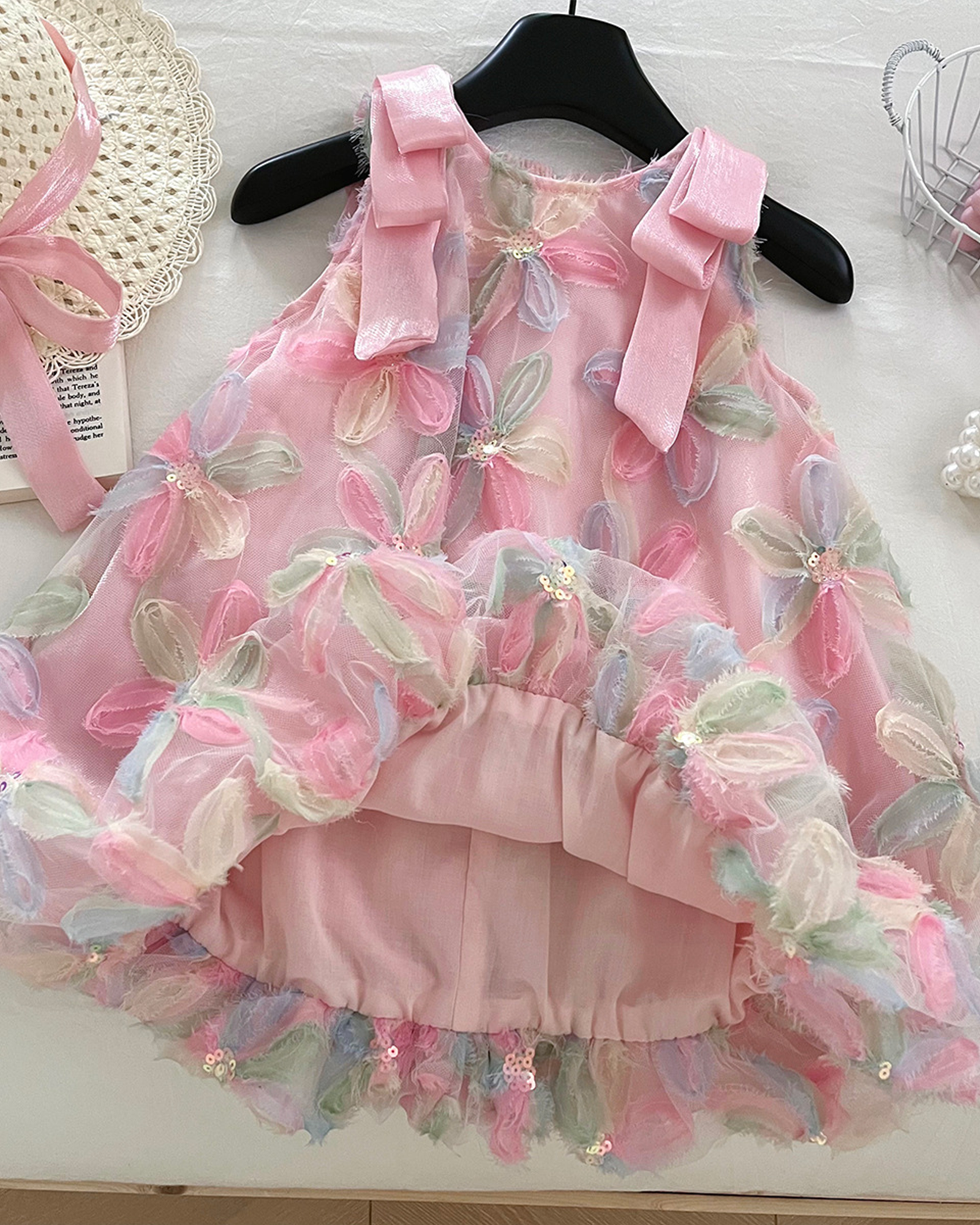 🌸 Tulle Flower Dress – Versatile A-Line Silhouette 🌼
