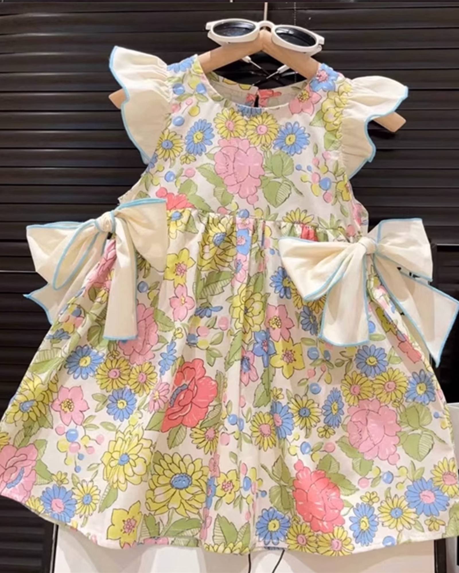 🌿 Butterflies Garden Dress – Whimsical Hand-Painted Florals 🌼