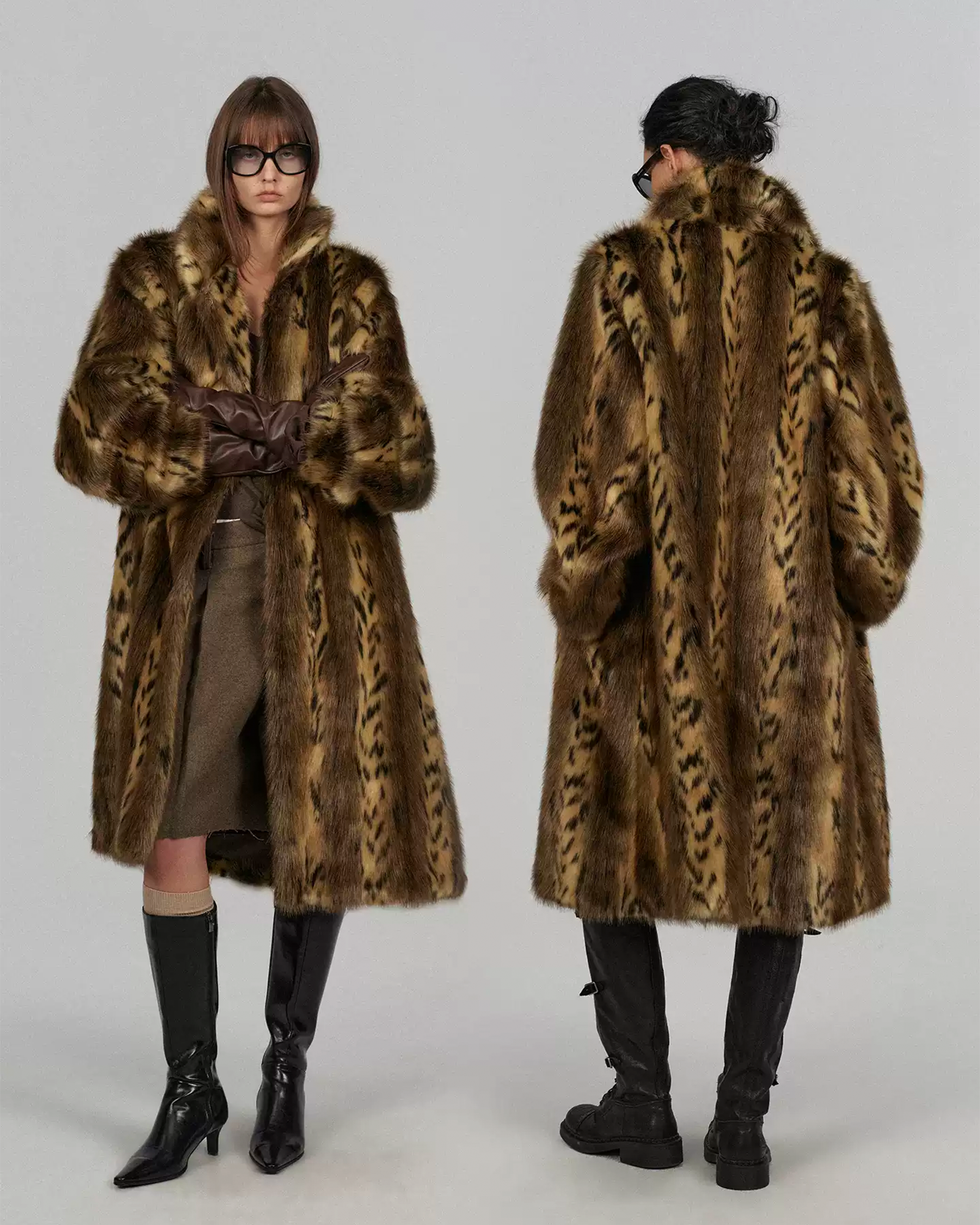 Leopard Print Faux Fur Coat - Fashion Eco-Conscious Chic