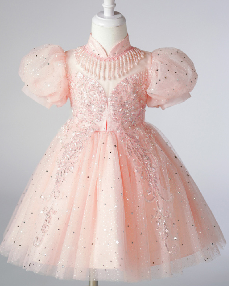 ✨ Puff Sleeve Tulle Princess Dress – Fluff, Fun & Fairy Twirls 🎀