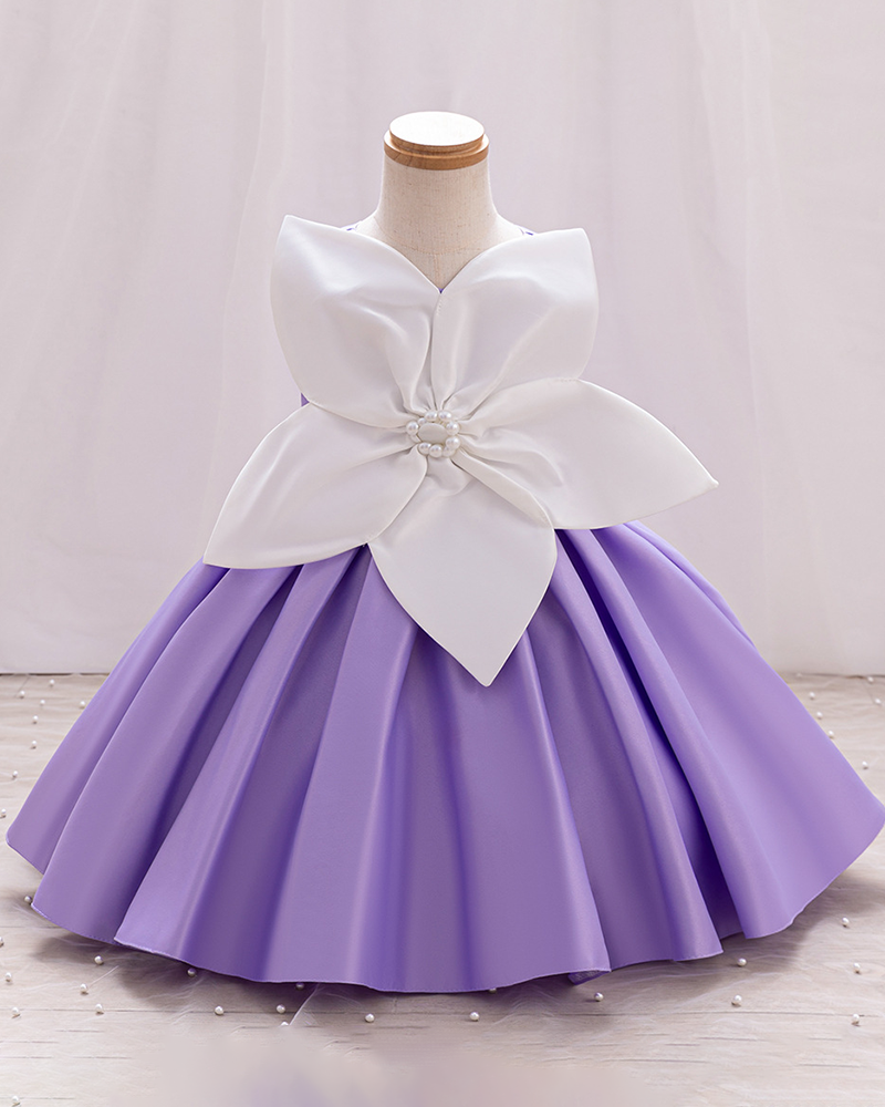 🌺Royal Bloom: Satin Princess Gown with Bold 3D Corsage & Contrast Hem ✨