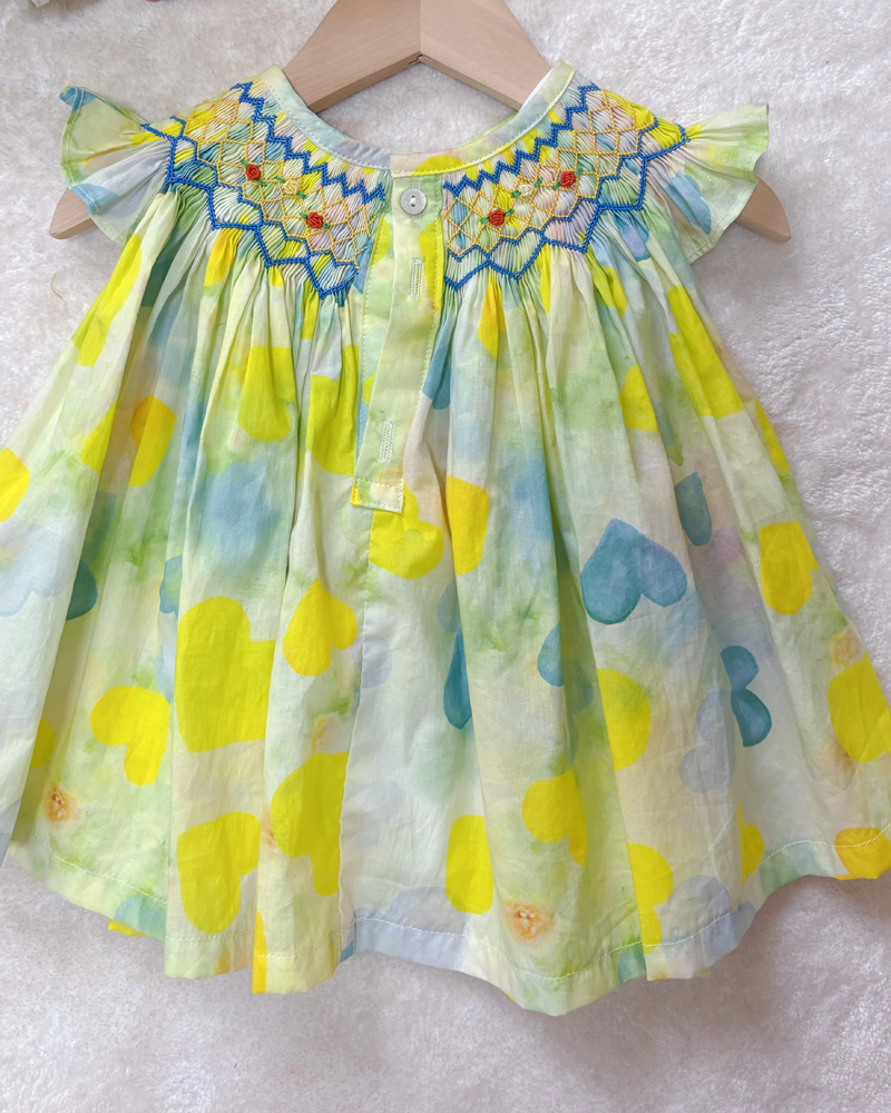 💖 Tie-Dye Heart Embroidered Set – Hand-Stitched Love & Summer Vibes 🌈