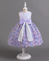 🌹Sparkling Rose Princess Dress – Sequin Bodice & Dramatic Bow ✨