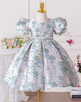 🌸 Jacquard Floral Embroidered Princess Dress – French Charm in Every Thread ✨