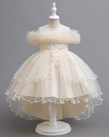 🌹Blossom Cascade: Lace-Flower Tiered Hem Dress for Little Ladies" 👗