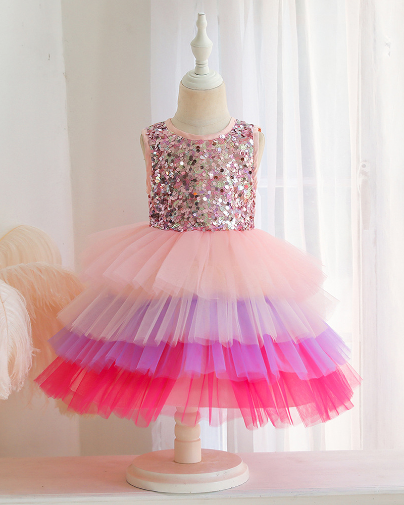 🎂Birthday Bloom: Rainbow Tiered Cake Dress✨