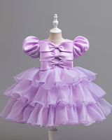 🎀 Bow Charm Cake Dress – Puff Sleeves & Princess Layers ✨