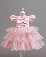 🎀 Bow Charm Cake Dress – Puff Sleeves & Princess Layers ✨