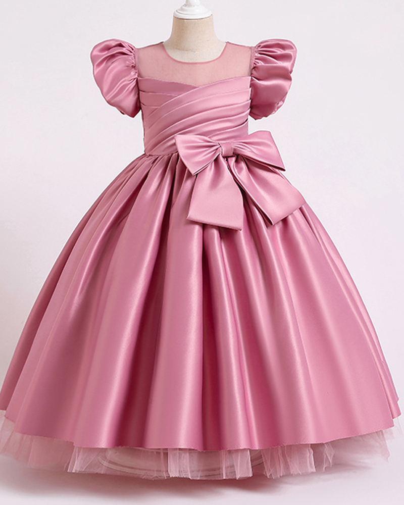 ✨Pearl Elegance: Silk Satin Gown with Luminescent Finish👑