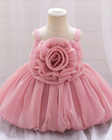 🌺Pearl Blossom: Luminous Fabric Gown with Oversized 3D Floral Bud Silhouette✨
