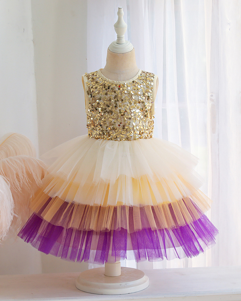 🎂Birthday Bloom: Rainbow Tiered Cake Dress✨