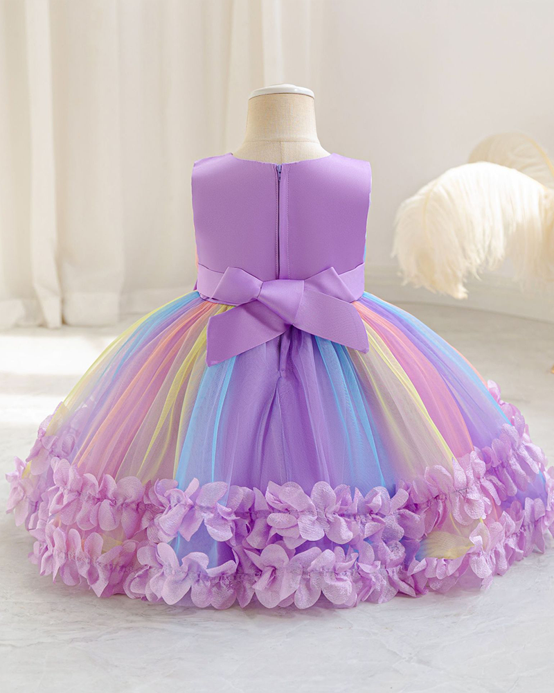 🎀Sugar Rush: Candy-Striped Net Ballgown with Pettiskirt Layers🍭