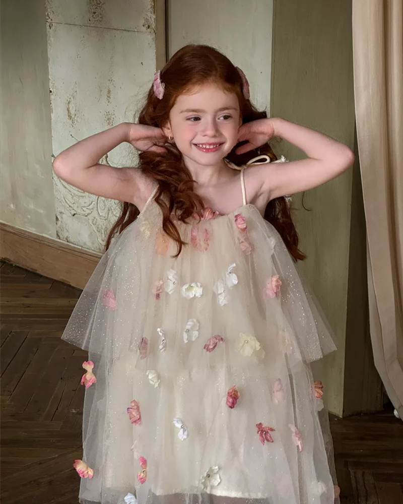 🌸Champagne Floral Dress – Pure Party Magic!🌸