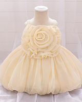 🌺Pearl Blossom: Luminous Fabric Gown with Oversized 3D Floral Bud Silhouette✨