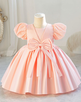 🌷Striped Mesh & Satin Dress – Pearl Sleeve Elegance 🌷