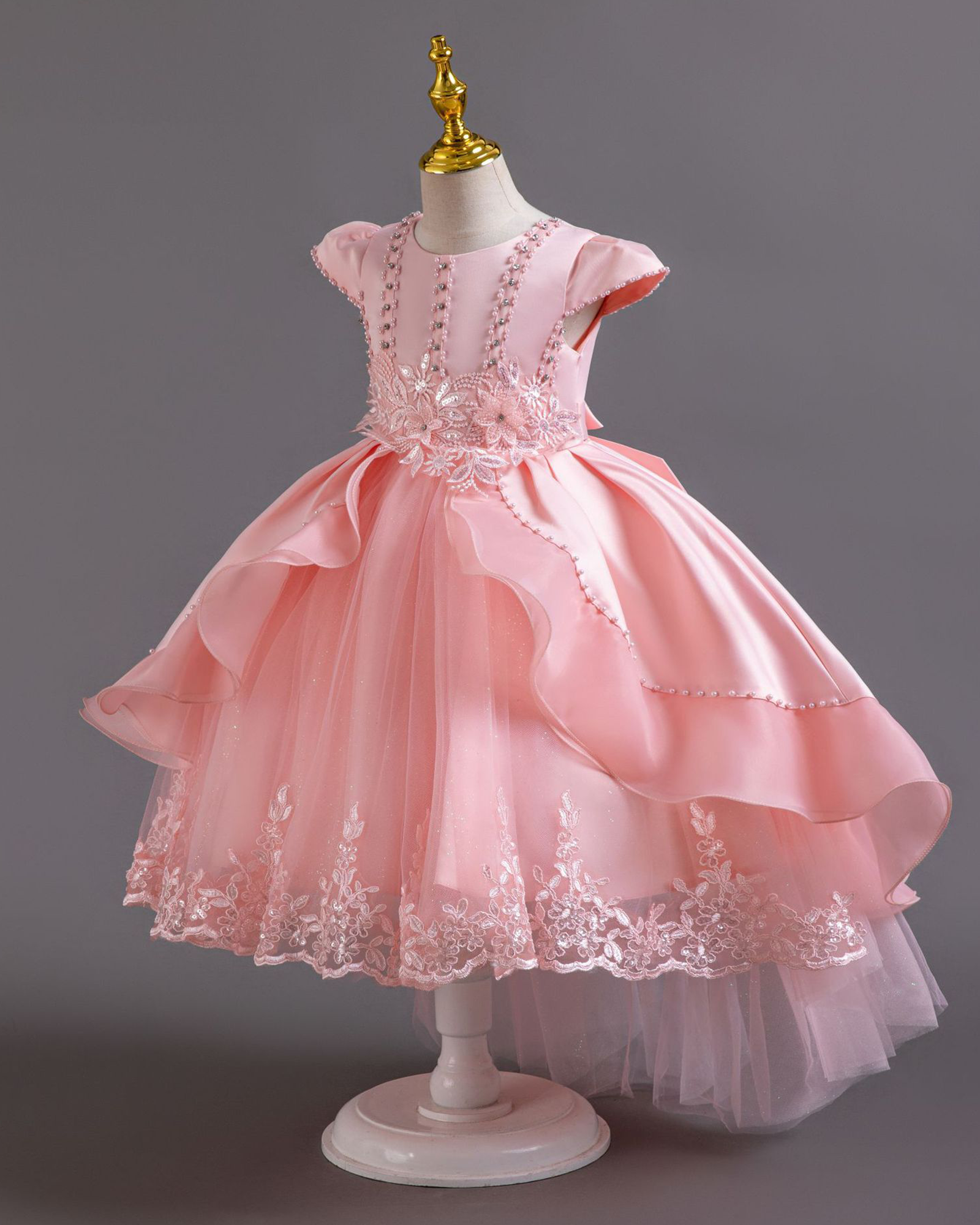 🌸Cascading Tulle Garden Dress – Lace & Blooms 🌸