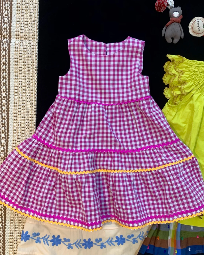 🎀 Vintage Check & Lace Vest Dress – Classic Charm with a Whimsy Twist ✨