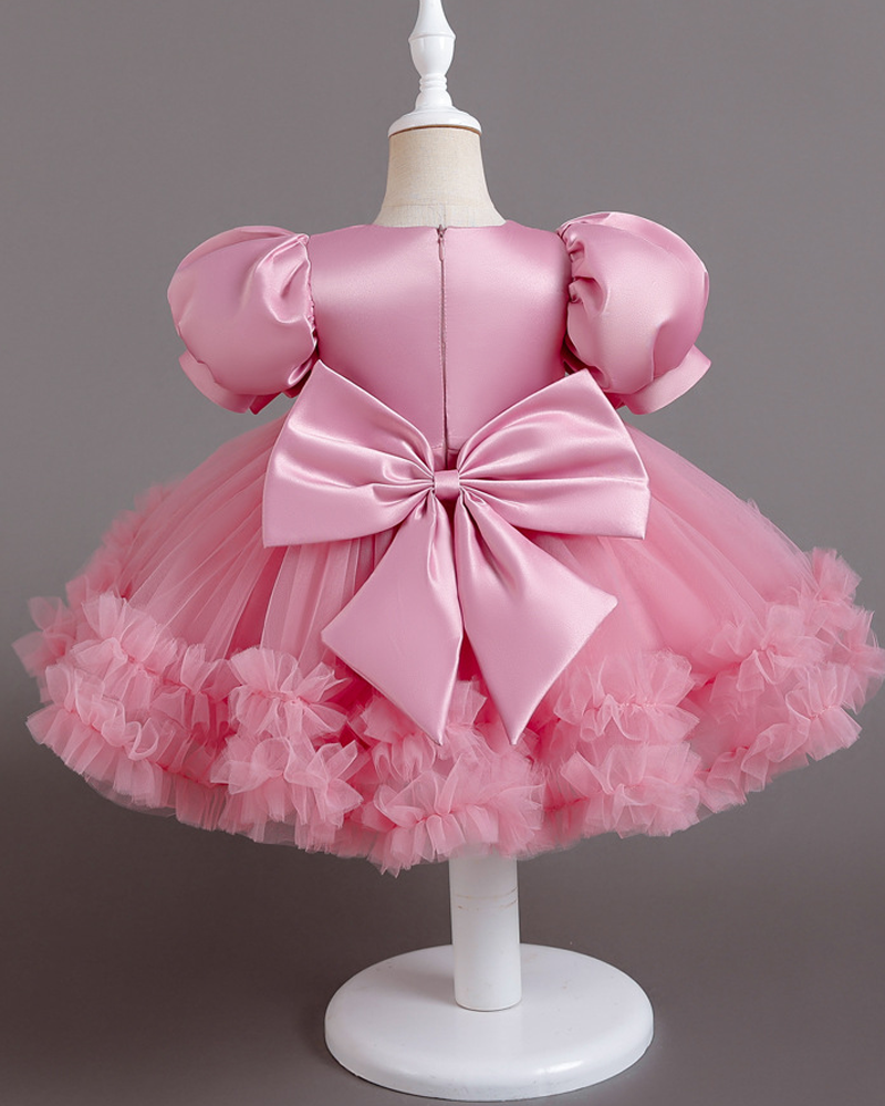 ✨ Sequin Sparkle Tulle Dress – Puff Sleeves & Princess Dreams 🎀