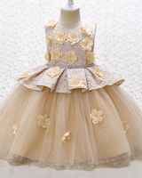 🌷Textured Tulle Princess Dress – Double-Layer Elegance with Floral Charm ✨