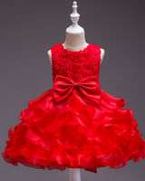 🌹Rose Cascade: Tiered Tulle Gown with 3D Velvet Petals✨
