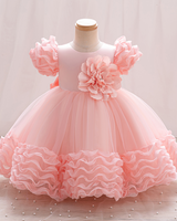 🌺Floral Cascade: 3D Bloom Gown with Wave-Seam Skirt for Showstopping Glamour" ✨