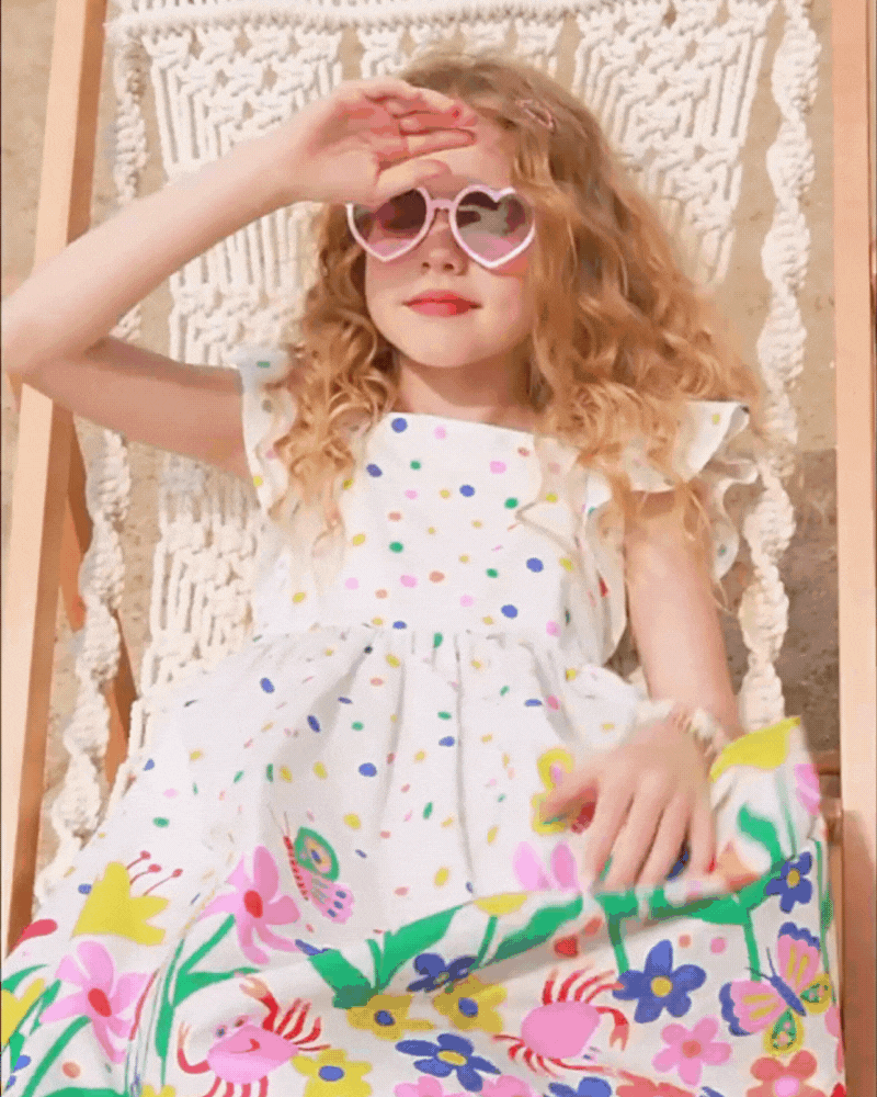 🌈 Garden Dots Dress – Ruffle-Ready for Rainbow Days & Bloomy Play 🌼